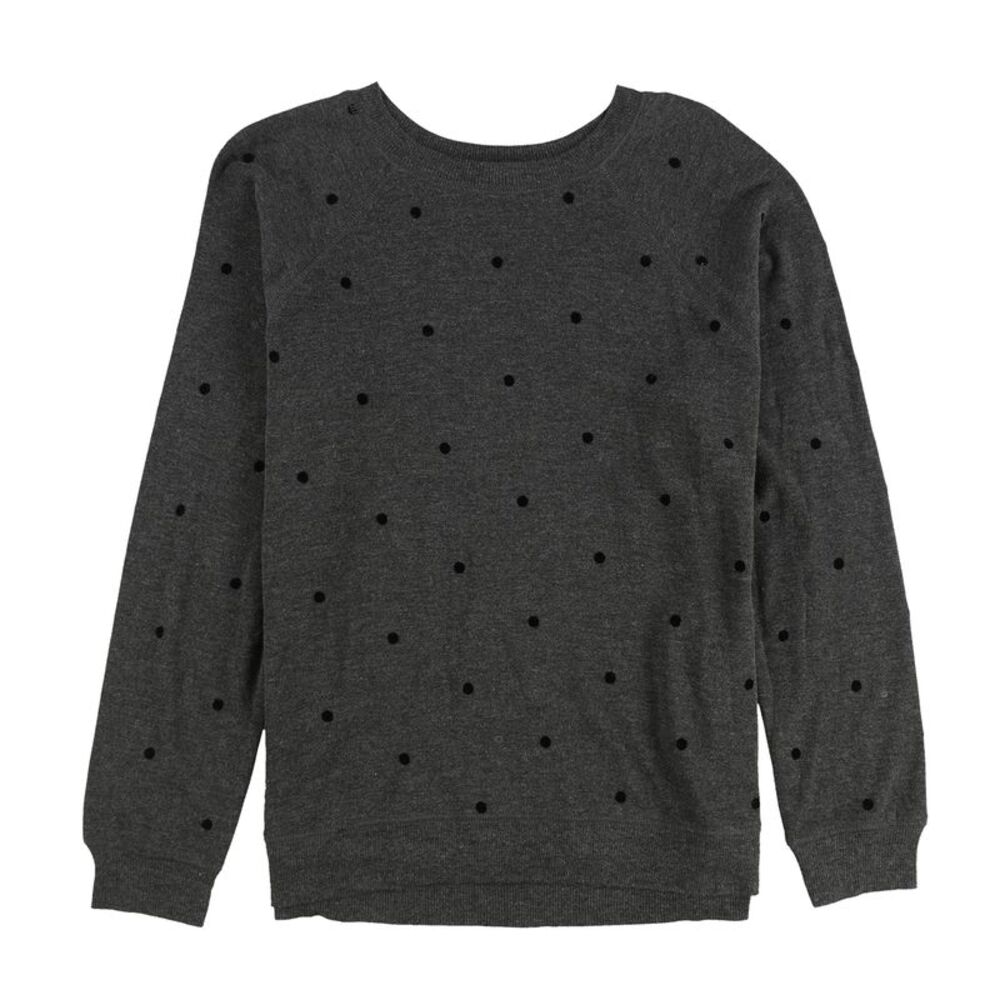 P.J. Salvage Womens Felt Polka Dot Pajama Sweater, Black, M, DM